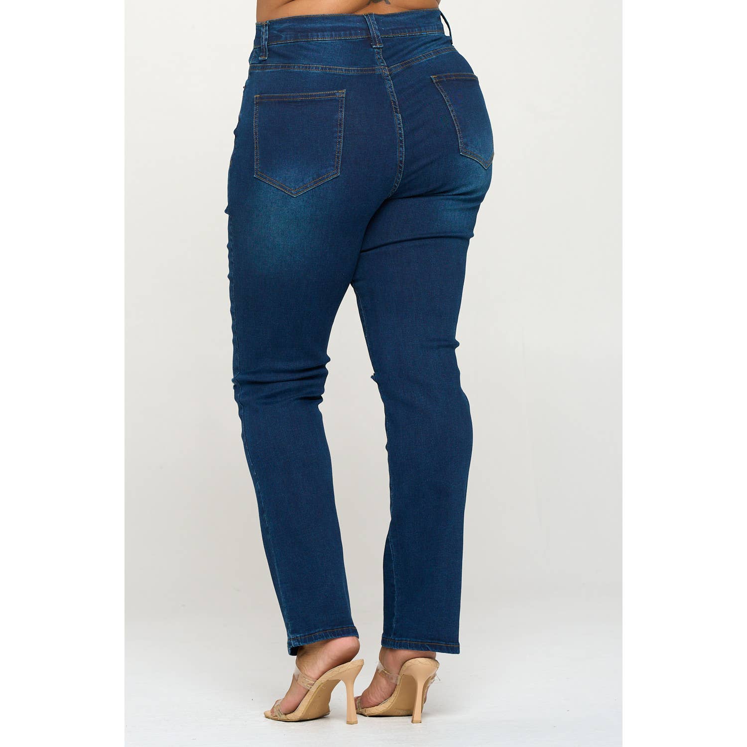 Blue Turtle - Wholesale Jeans - Women's - Plus Size Slit Knee High Waist Jean Light DH2025X12