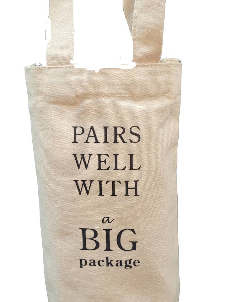 Grand sac cadeau à vin en toile amusant pour la vente par Cuss Kitchen