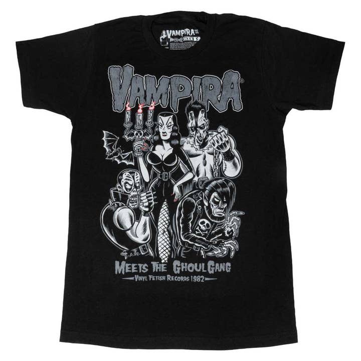 Vampira Meets Ghoul Gang T-shirt for wholesale by Kreepsville