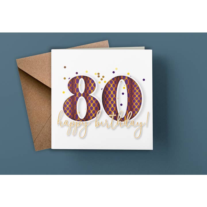 Tillykke med 80-års fødselsdag! for engroshandel hos Aziza Illustrates