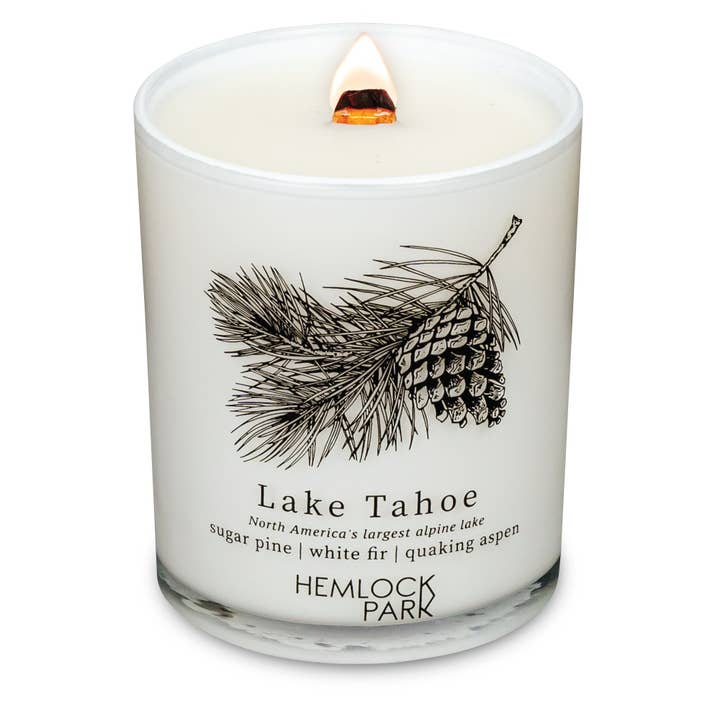 Lake Tahoe Candle | 7.2 oz Postcards Travel Inspired for wholesale by Hemlock Park