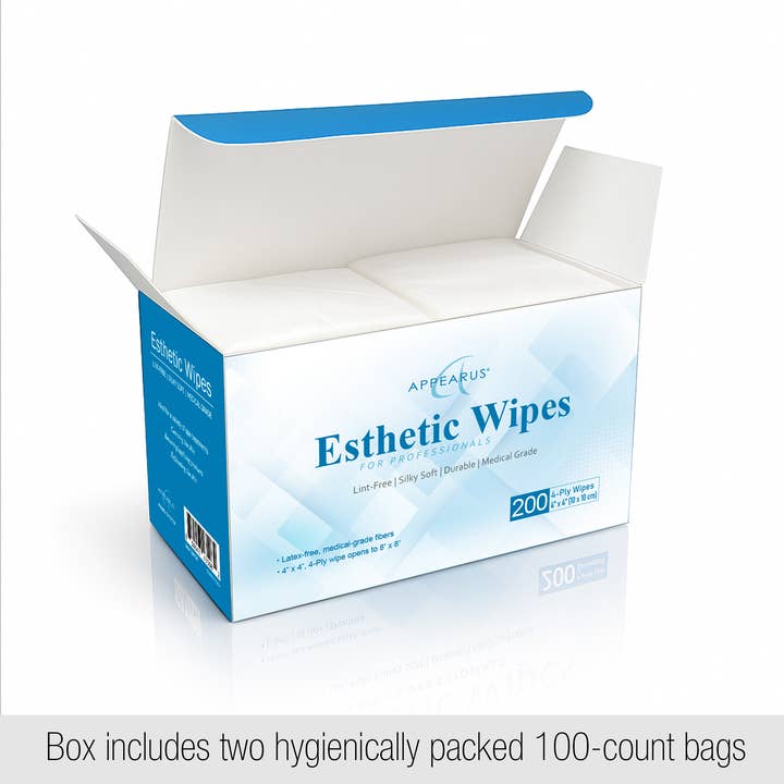 Appearus Products Corp. - Wholesale Face & Body Wipes - 4x4 Esthetic Facial Wipes – Medical-Grade, Lint-Free, Soft