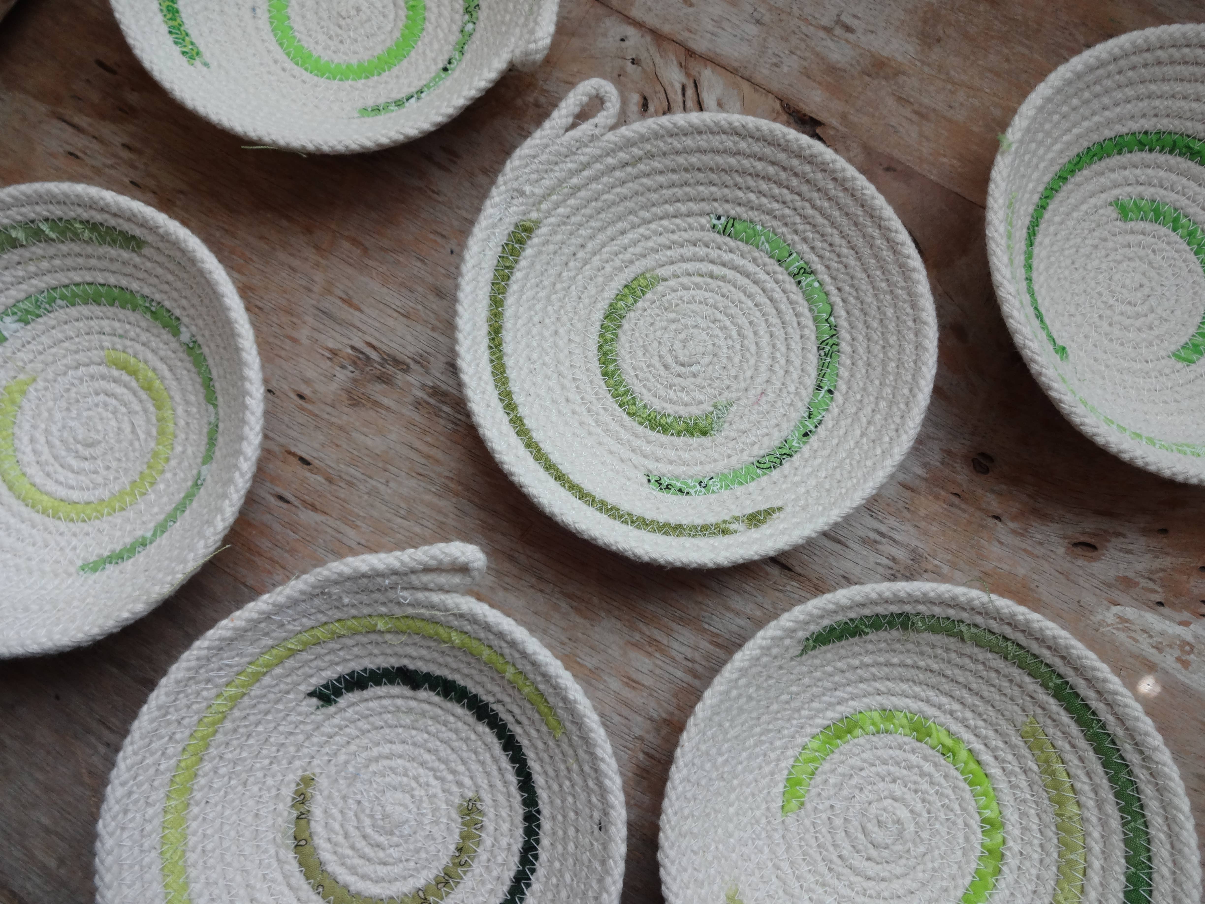 The Foxes Tail – wholesale Dekorativ tallrik/fat/skål – Tyg Wrapped Cotton Rope Bowl: Stor19