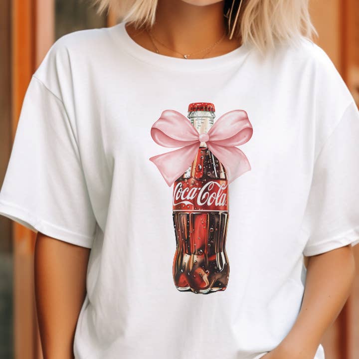 Par.tees by Party On! - Wholesale T-Shirt (Graphic) - Women's - Coquette Coke Soda Girly Coca Cola pink Bow Graphic Tee Pop