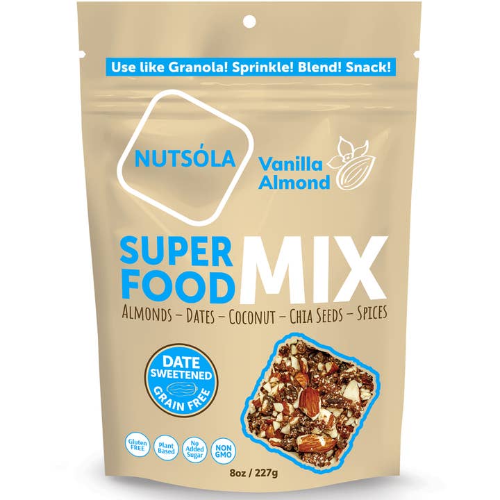 Vanilla Almond Superfood Mix 8oz for wholesale by NUTSÓLA