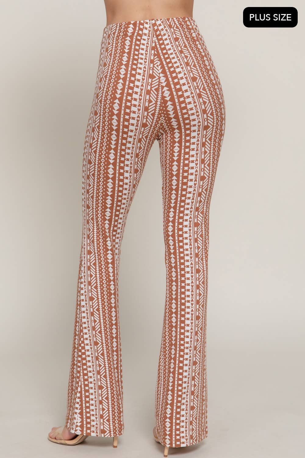 Active Basic | Active USA - Wholesale Pants - Women's - [PLUS SIZE] Waist Elastic Slim Flare Printed Pants5