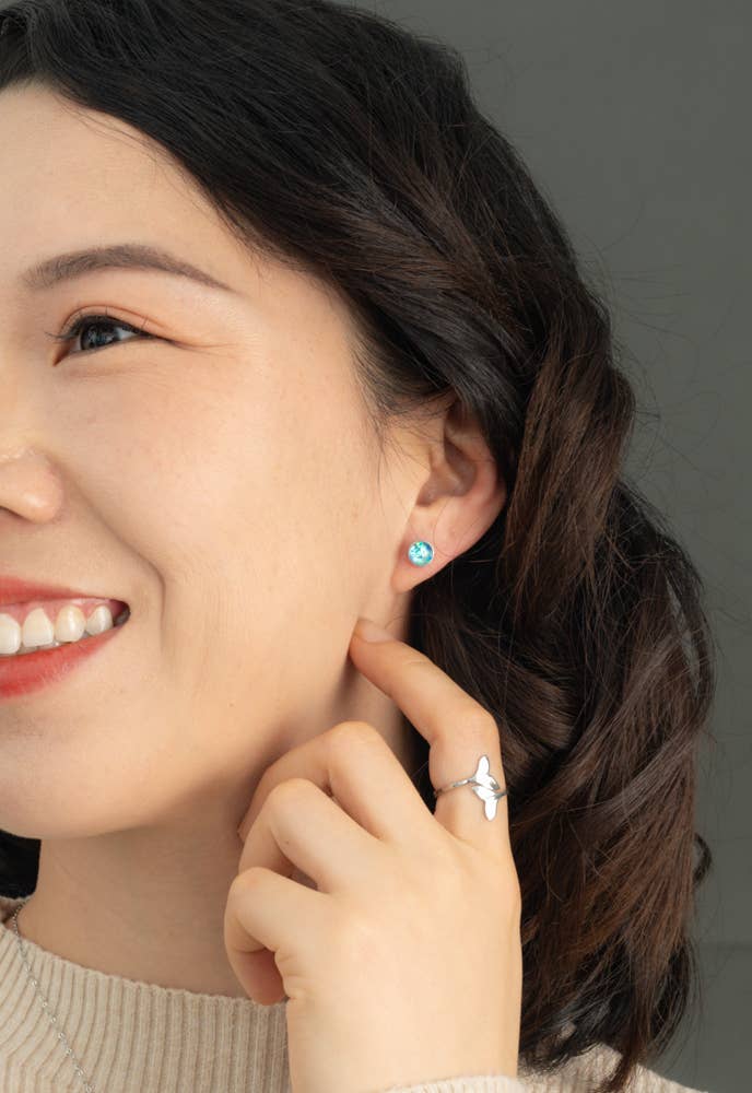 Starfish Project, Inc - Wholesale Stud/Post Earrings - Lora Blue & Silver1