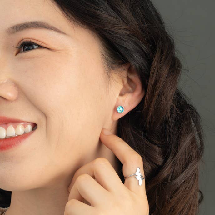 Starfish Project, Inc - Wholesale Stud/Post Earrings - Lora Blue & Silver1