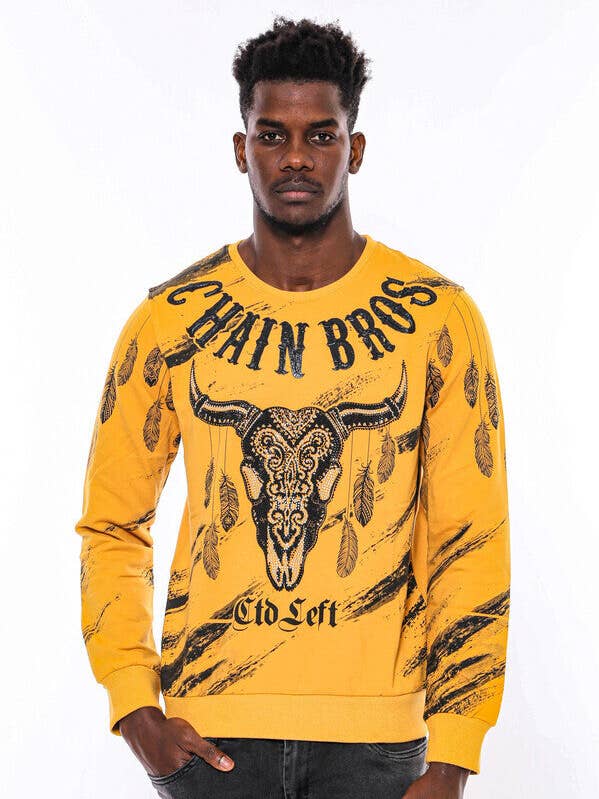 Sudadera amarilla ajustada estampada - Wessi para venta al por mayor de Wessi