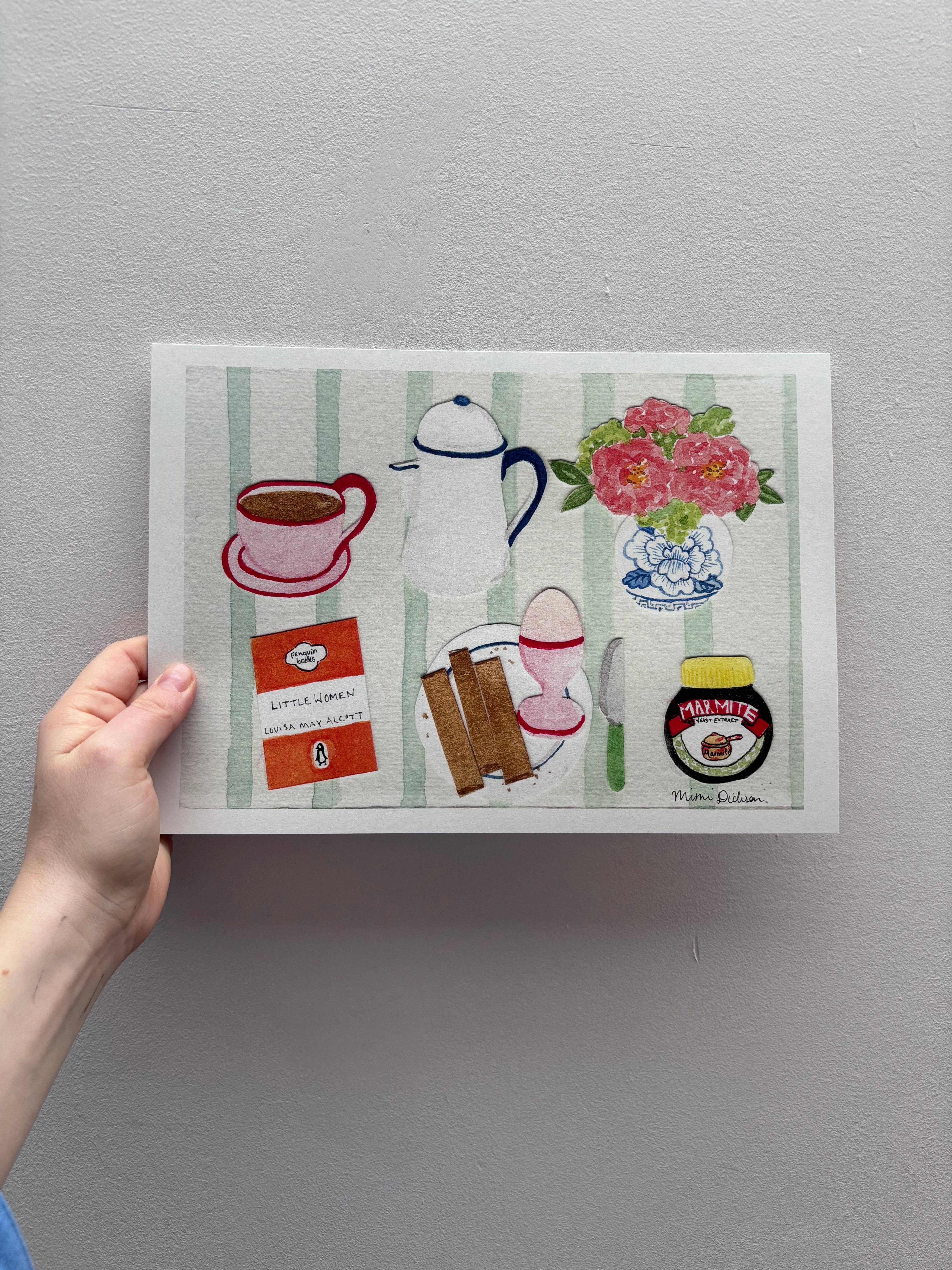 Mimi Dickson - Wholesale Art Print - Large Peonies Print (A4)2