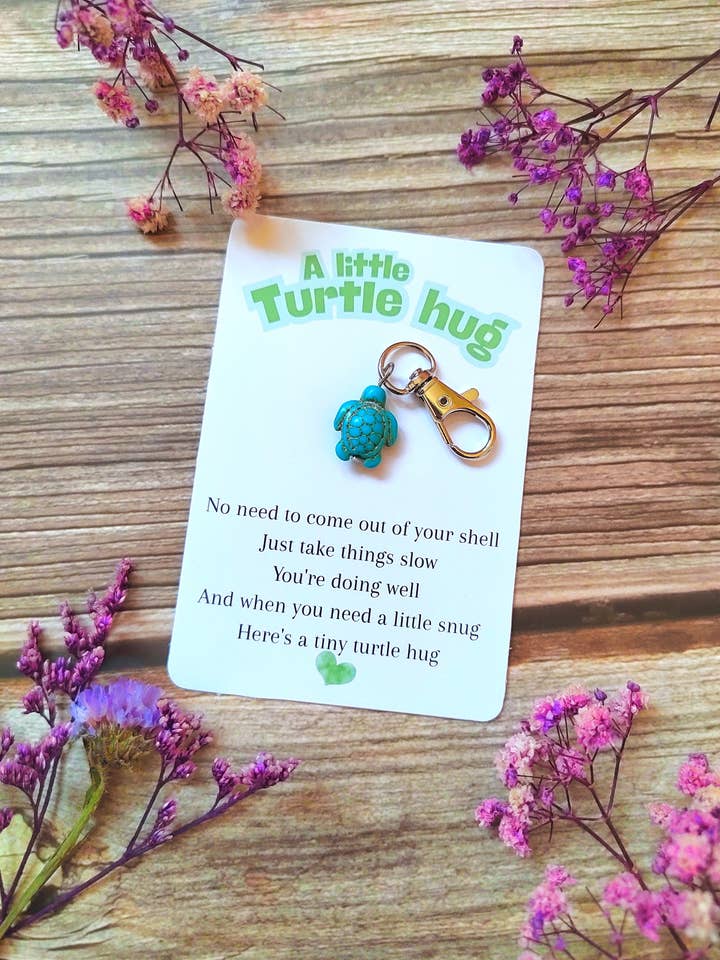 Abrazo de bolsillo de tortuga, abrazo de bolsillo de tortuga de la suerte, llavero de tortuga para venta al por mayor de Colourful CeCe