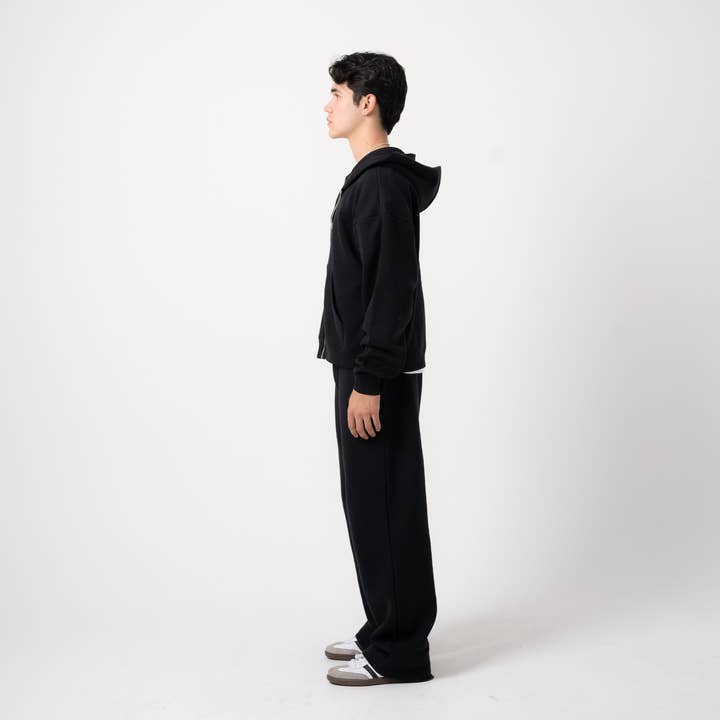 Lucidblanks.com - Wholesale Hoodie - Unisex - 600 GSM 'Black' Zip-Up Hoodie3