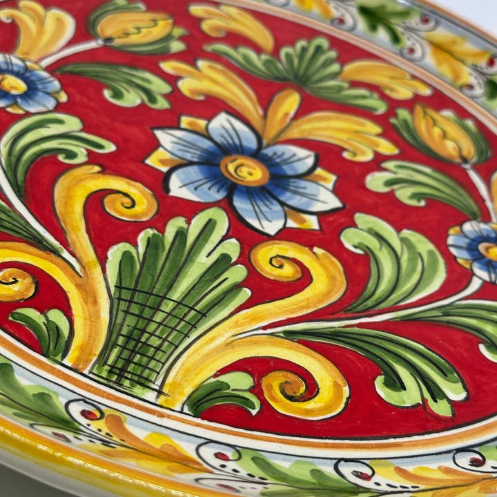 DD Ceramiche Siciliane - Wholesale Wall Accent - Hand-painted Decorative Plate Diameter 30 cm Decoration n.10