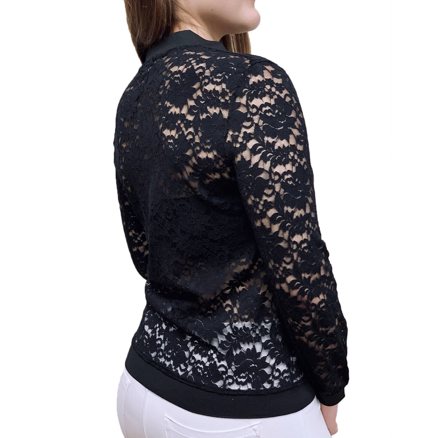 Black Lace Bomber Jacket for wholesale on Faire1