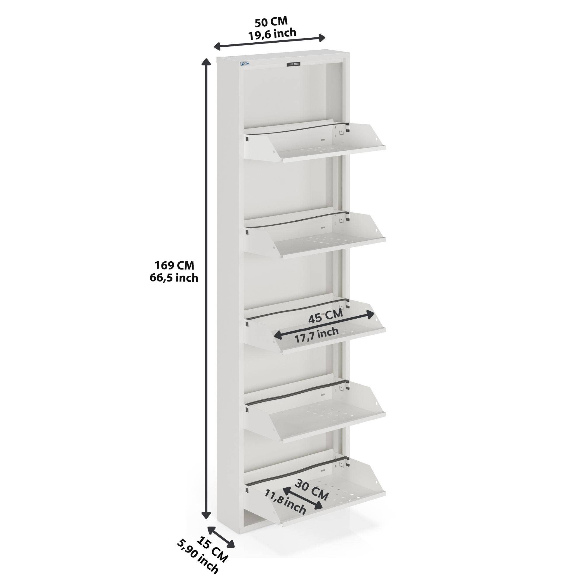 CEHA USA - Wholesale Shoe Rack - Antibacterial 5 Tier metal shoe cabinet front holes7