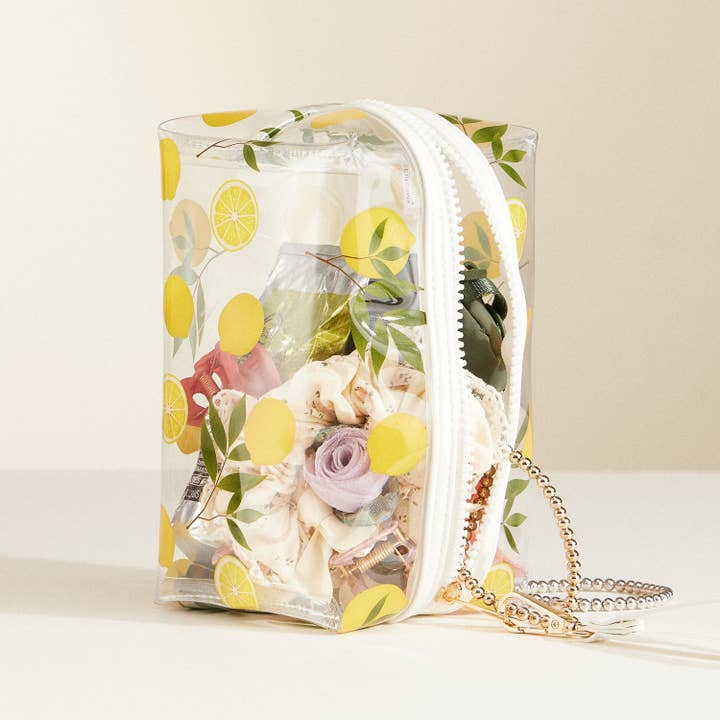 Lilla Haven - Wholesale Makeup/Cosmetic Bag - Clear Fruit-Printed Cosmetic Bags with Wrist Strap5