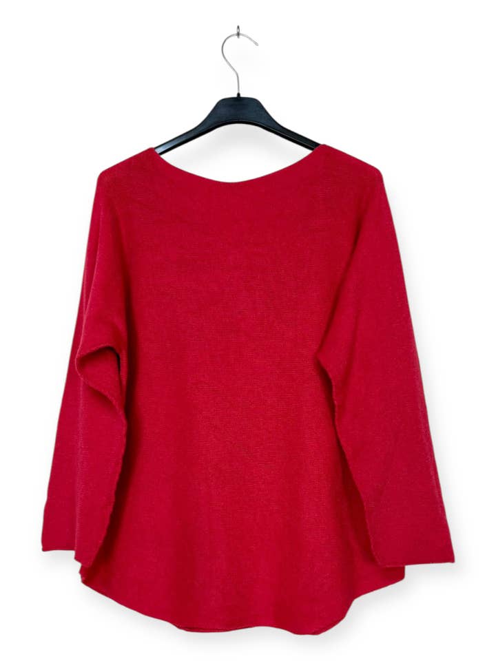 Lucky Nana - Wholesale Knit Sweater - Women's - AH 3165 - V-Neck Sweater with Bohemian Flocking10