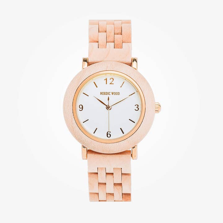 Montre en Bois Femme - Classic White pour la vente par Nordic Wood