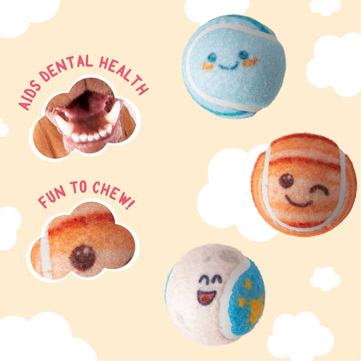 SnugArooz - Vente Jouet couineur – chien - Balles de tennis couinantes Deep Space 3pk6