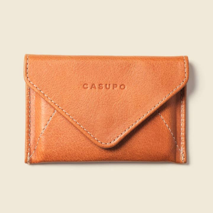 CASUPO - Wholesale Wallet - Men's - Women's Mini Leather Envelope Wallet - RFID wallet - Natural