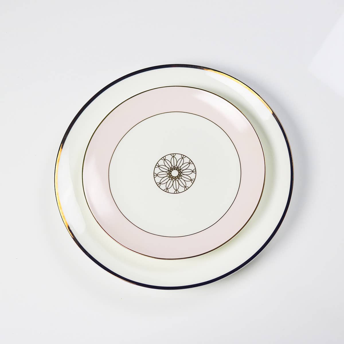 Little White Dish - Vente Assiette - Assiettes à bordure fine dorée - lot de 46