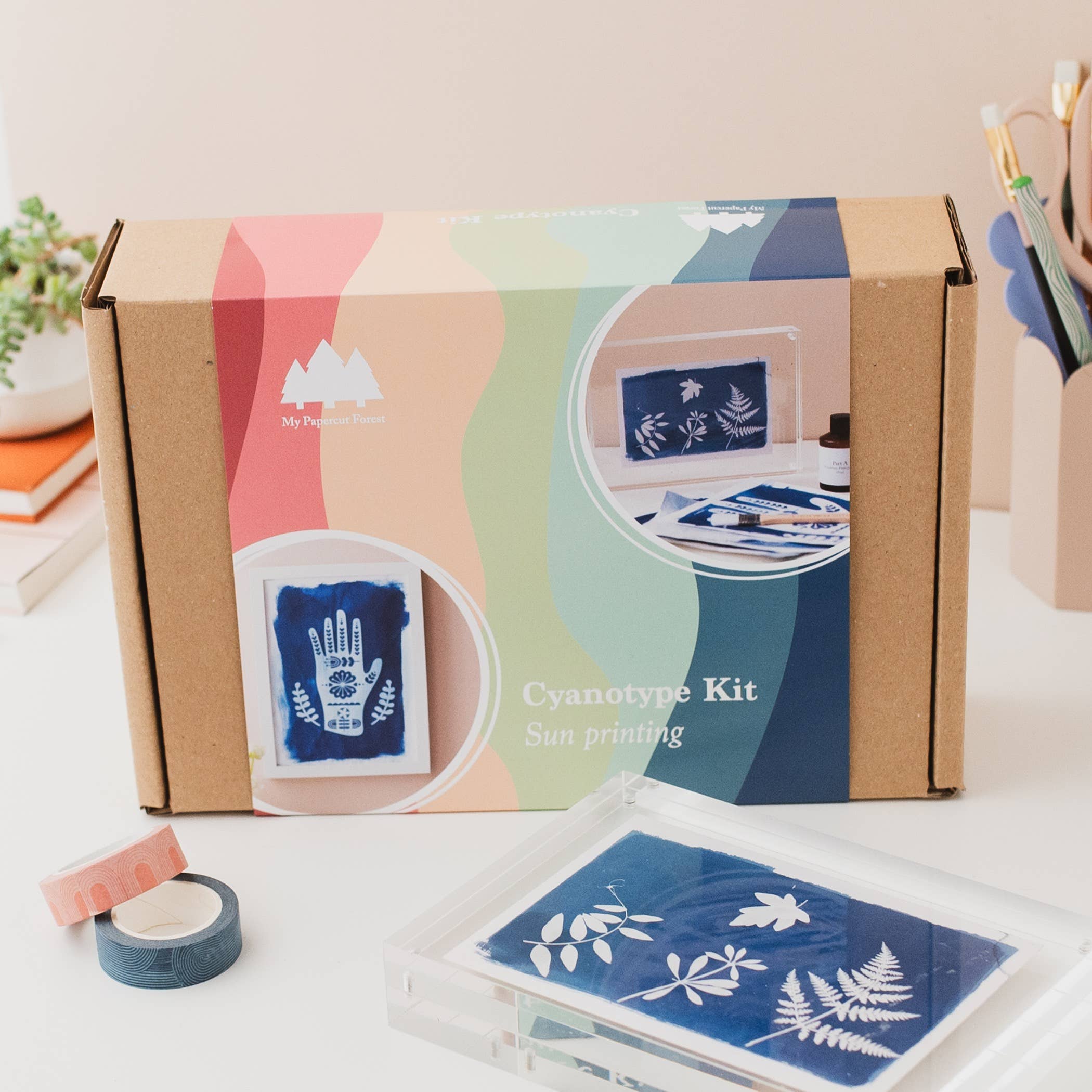 My Papercut Forest – wholesale DIY craft kit – Cyanotype sun printing DIY craft kit, solar printing art kit2