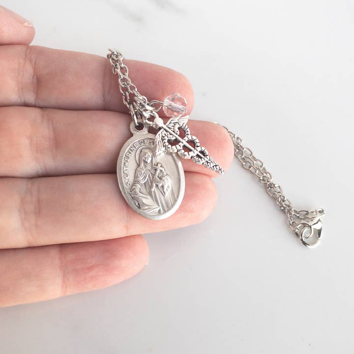Sagely Sparrow - Wholesale Pendant/Charm Necklace - St Catherine of Siena Necklace