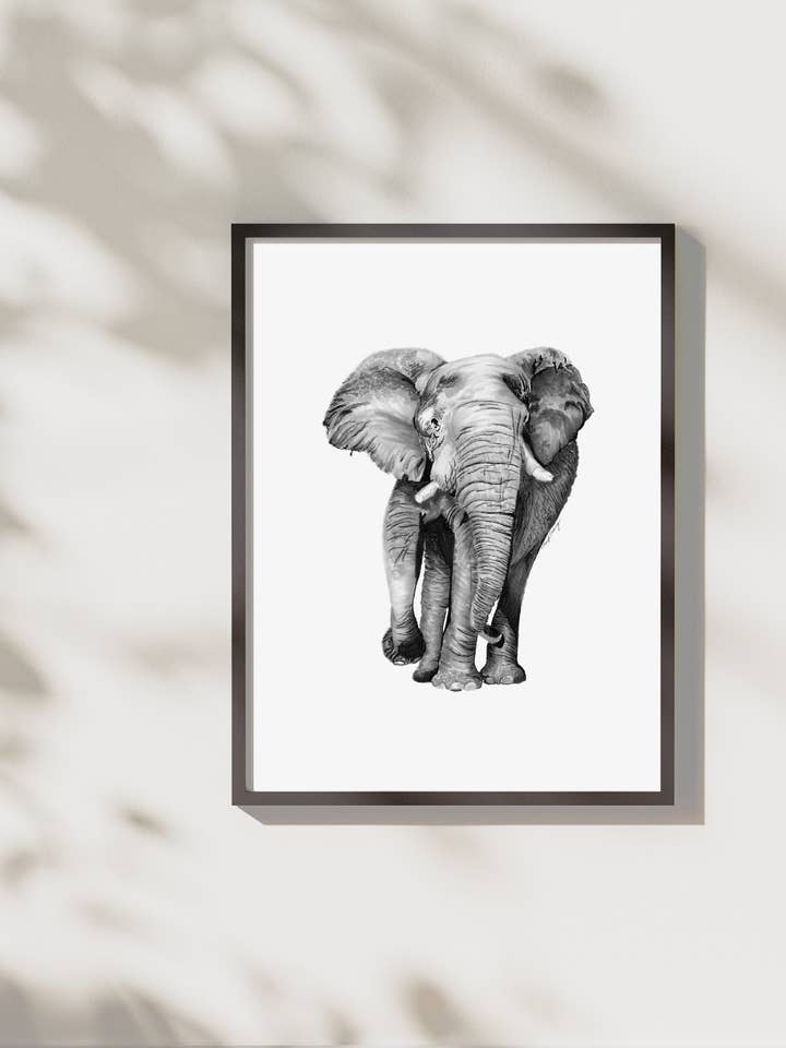 Imprimé éléphant pour la vente par Pen On Paper Co