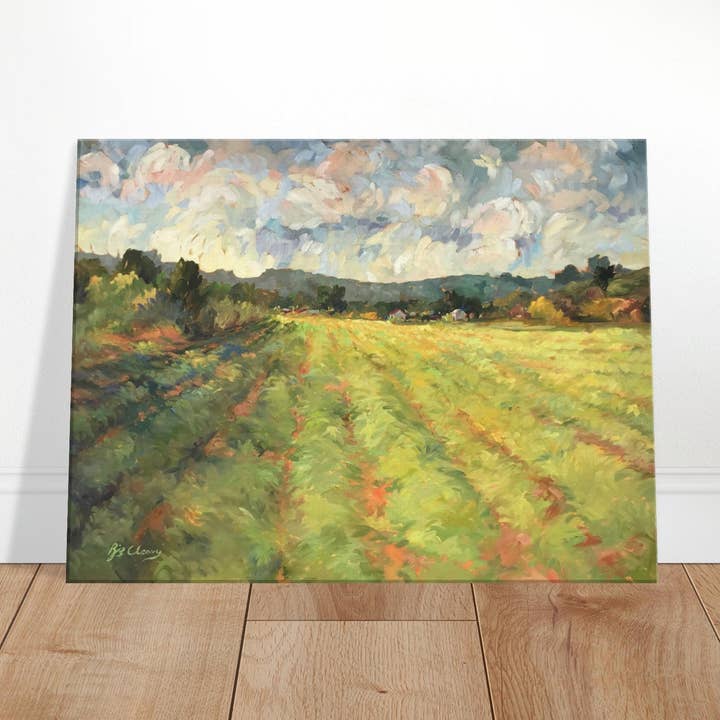 « Avant la récolte » Paysage I Impression sur toile 18x24 pouces I Œuvre originale de l'artiste américaine Barbara Cleary pour la vente par Barbara Cleary Designs
