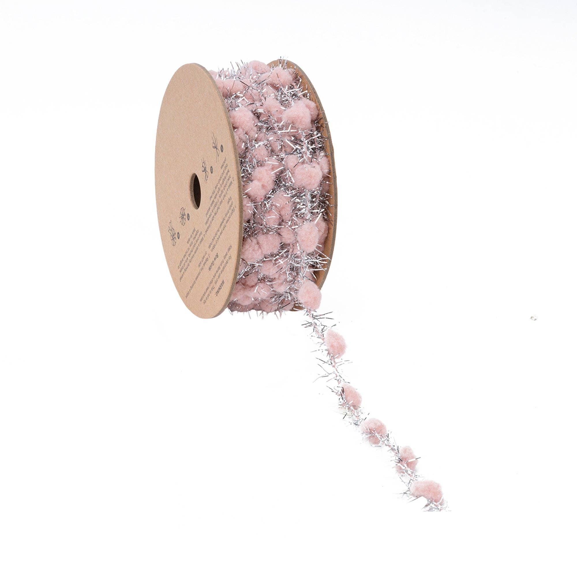LA Ribbons Wholesale - Wholesale Craft Supplies - 3/8" Tinsel Pom-Pom | Pink | 10 Yard Roll2