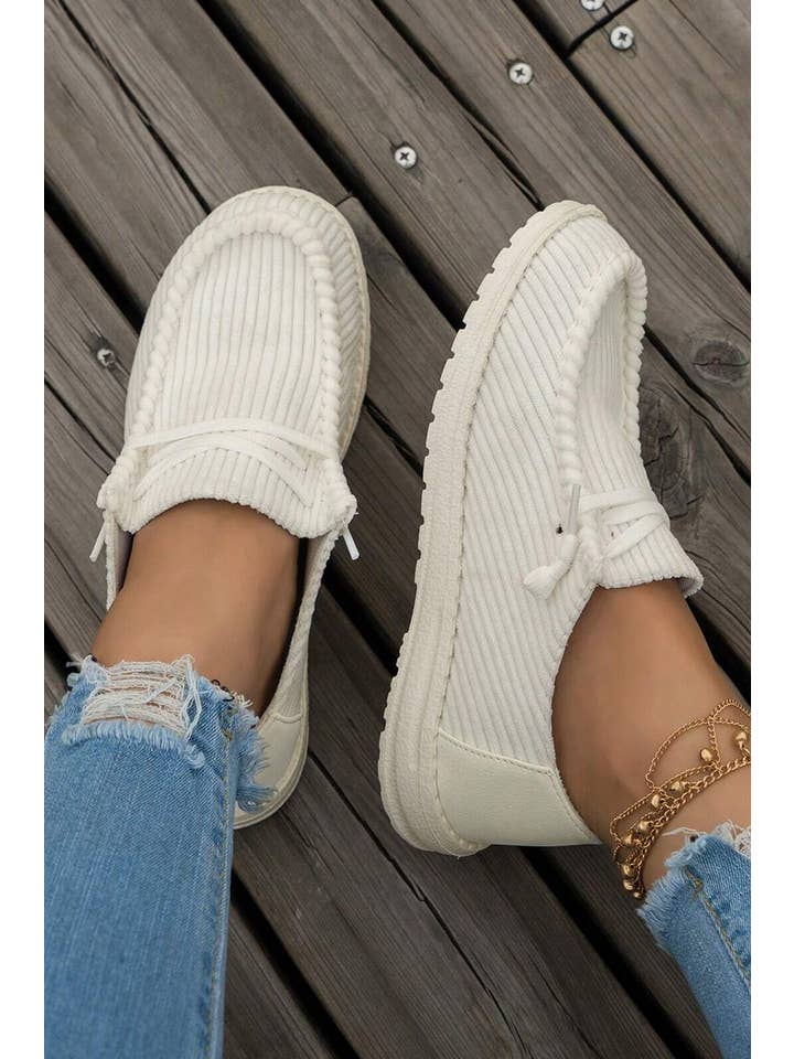 Little Daisy Closet - Wholesale Slip On Sneakers - Women's - LDC Solid Ribbed Criss Cross Slip On Casual Shoes