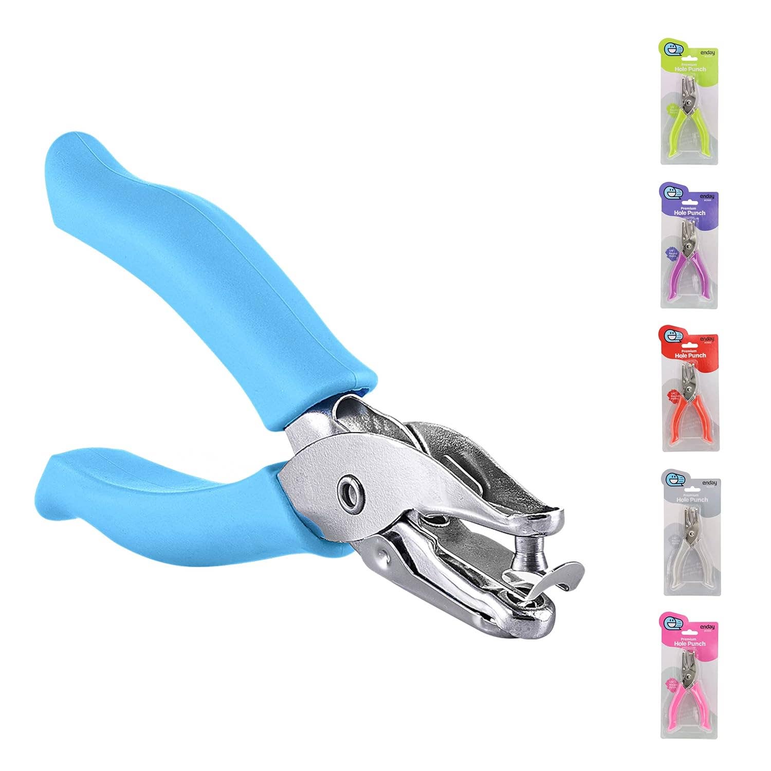 enday – wholesale Hantverksverktyg – Enkel hålslagare metall lila, 1/4” hål med mjukt grepp3