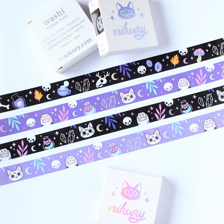Witchy Holo Washi Tapes | 4 Different for wholesale by Nikury