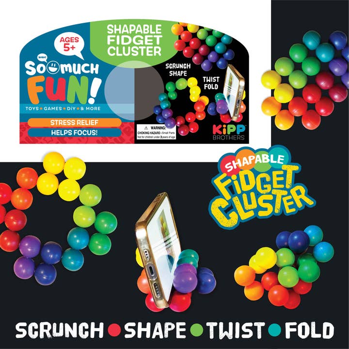 Novelty Closeout - Wholesale Fidget Toy - Kids - So Much Fun! Shapeable Fidget Cluster Toy - 12/Pack