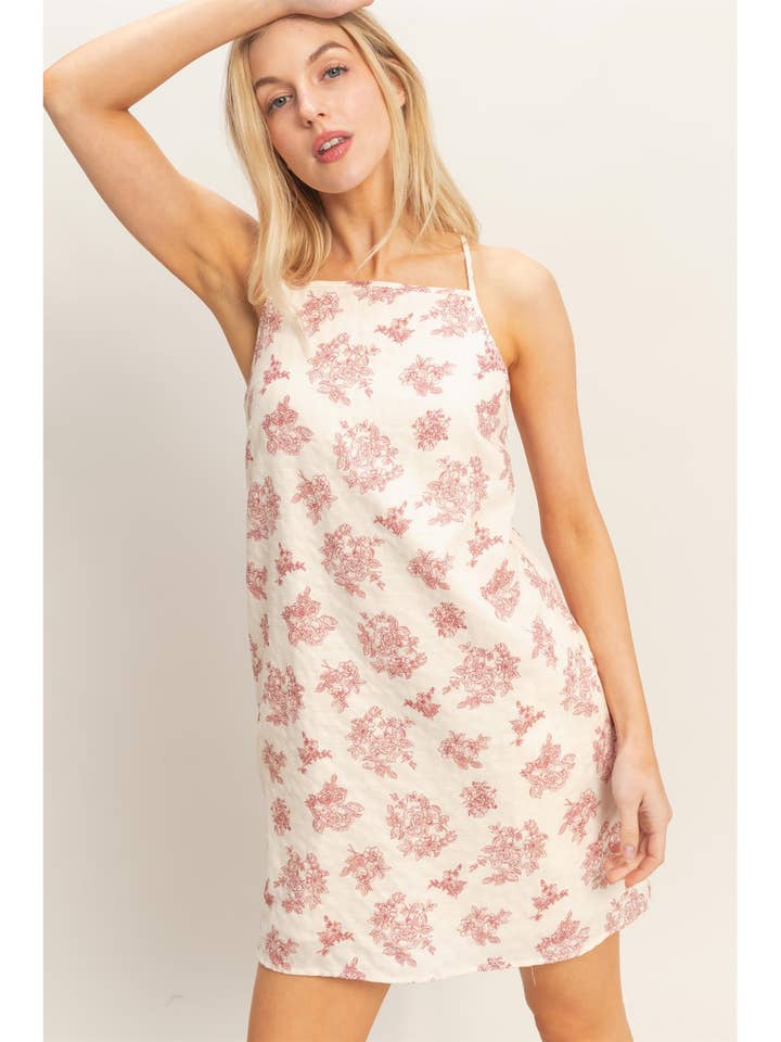 Floral Print Spaghetti Strap Dress for wholesale by HYFVE