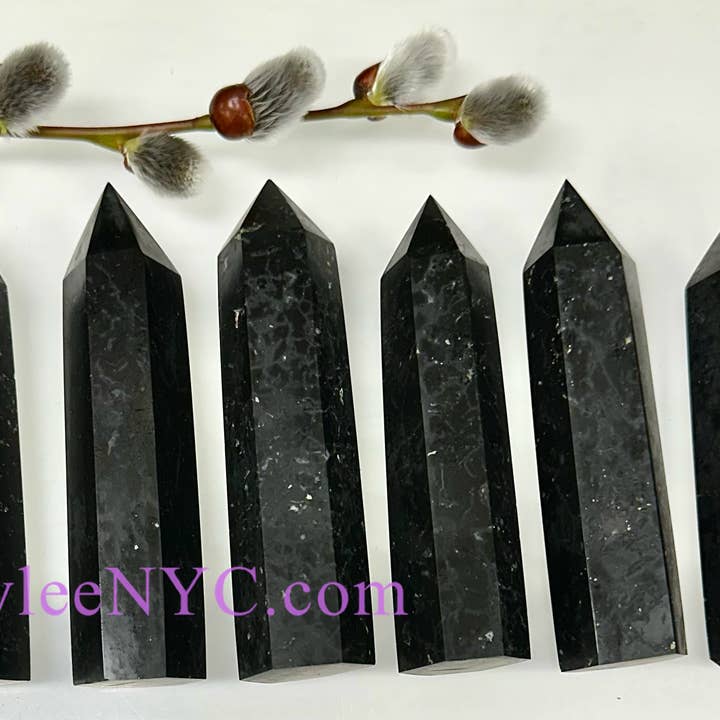 KayleeNYC - Wholesale Spiritual Stone/Crystal - 1 Lb Natural Shungite Obelisk Tower Point healing energy2