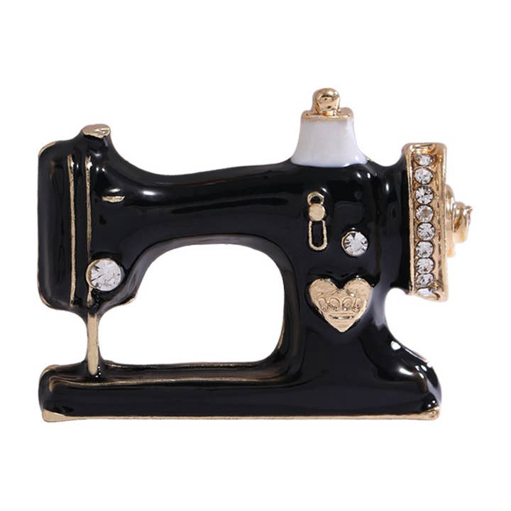 Tourtiwi - Wholesale Brooch - Oil Drip Diamond Corsage Sewing Machine Brooch