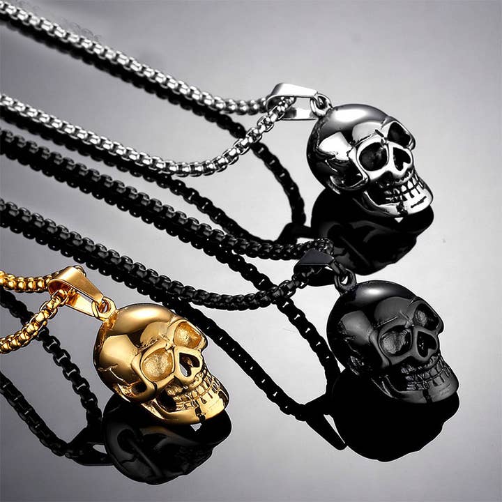 Personalized Retro Punk Rock Gothic Skull Pendant for wholesale by Gemcohub