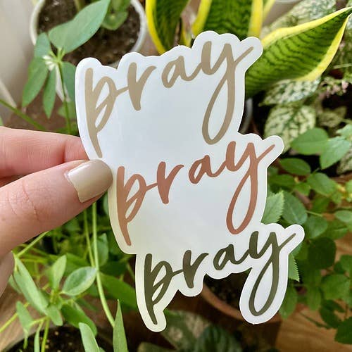 Pray Pray Pray Sticker for wholesale by Studio Moonflower