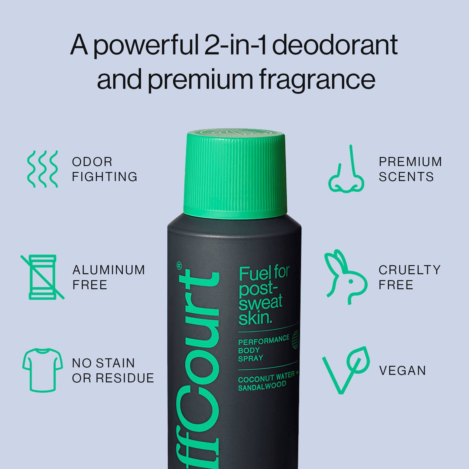 OffCourt - Wholesale Deodorant - Unisex - Performance Body Spray - Coconut Water + Sandalwood6