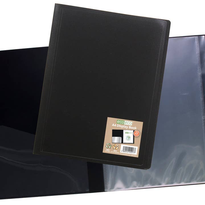 eco-eco Stationery Ltd – wholesale Folders – A4 100% Recycled 20 Pocket Flexicover Display Book