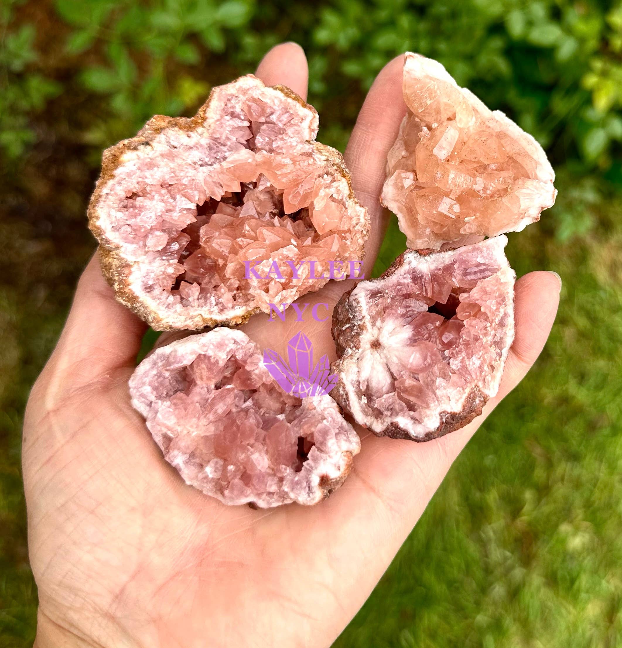 KayleeNYC - Wholesale Spiritual Stone/Crystal - 1 lb Natural Pink Amethyst Geode Crystal Raw6