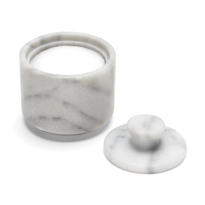 Fox Run White Marble Salt Cellar with Lid, 3.42' x 3.33" for wholesale by Fox Run Brands