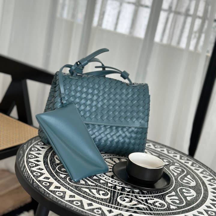 Sook Stainable - Wholesale Crossbody Bag - Women's - Genuine Leather Woven Envelope Shoulder Crossbody Bag