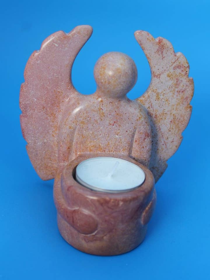 Tealight Angel elegant - Soapstone for wholesale by polanski speckstein