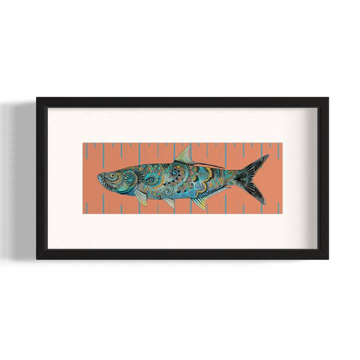 Bohemian Tarpon Game Fish Coastal Home Decor Beach Art Print for wholesale by The Vela Ranch