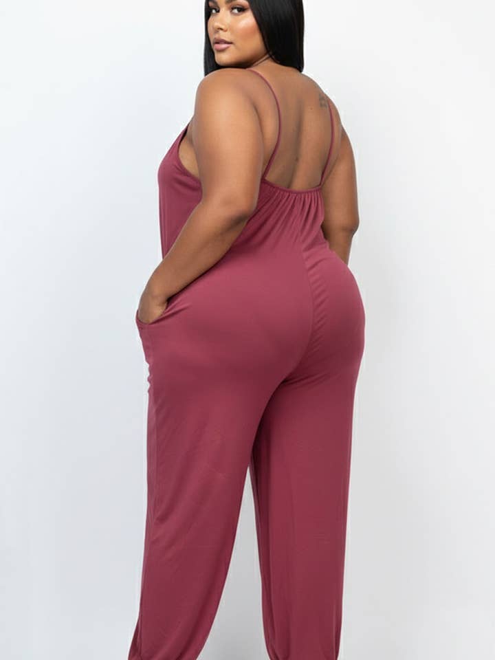 CAPELLA APPAREL - Wholesale Jumpsuit - Women's - Plus Size Sleeveless Jogger Jumpsuit9