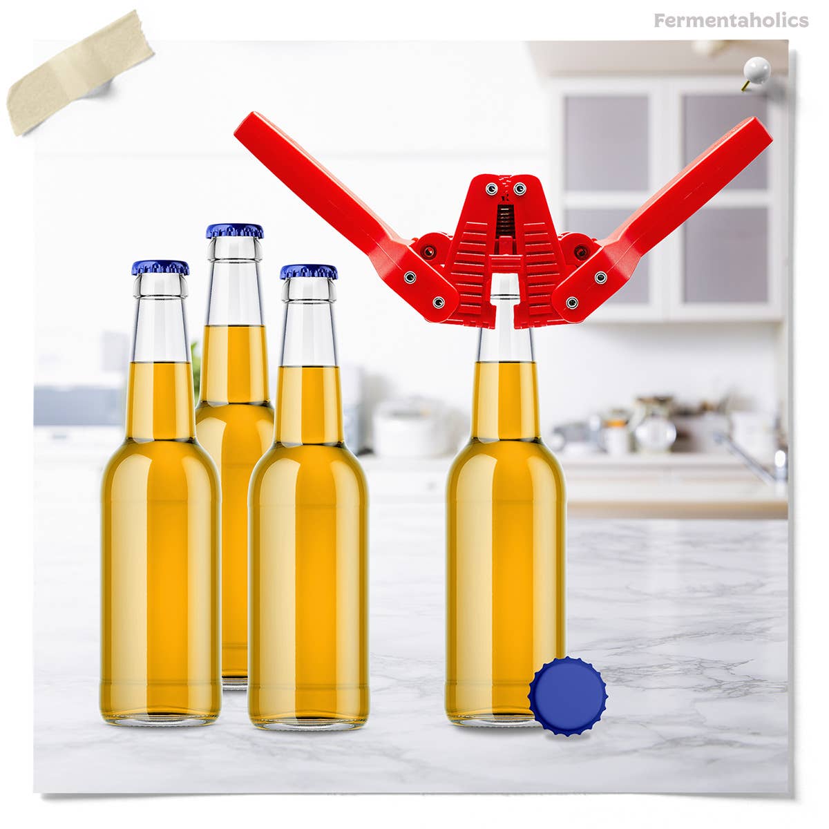 Fermentaholics - Wholesale Bottle/Wine Opener - Fermentaholics Blue Beer Bottle Caps - 144 Count2