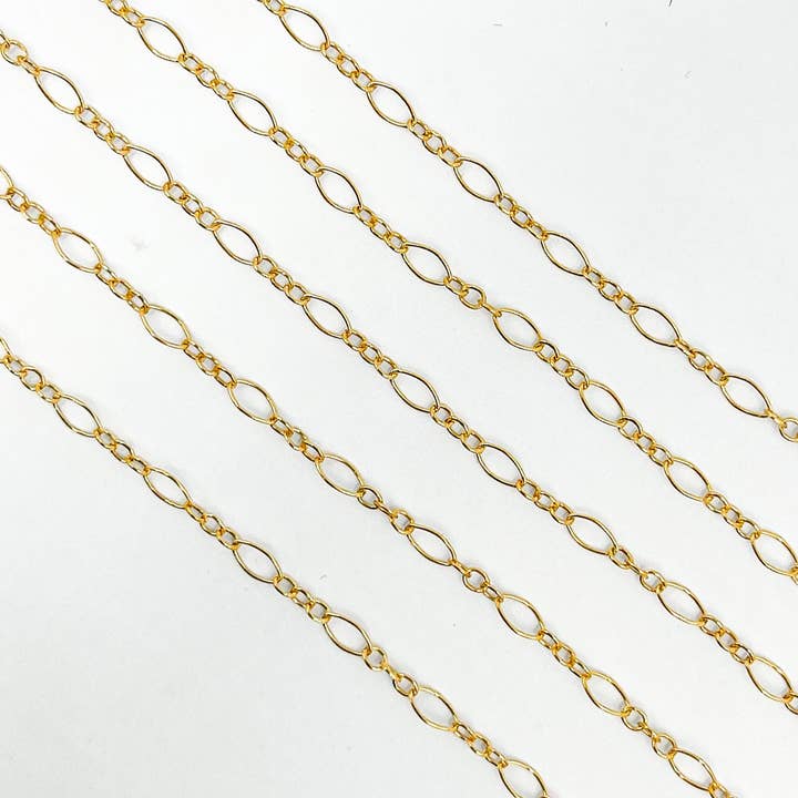 Jewels & Chains - Wholesale Link & Chain Necklace - 716-801GF. 14K Gold Filled Long & Short Link Chain
