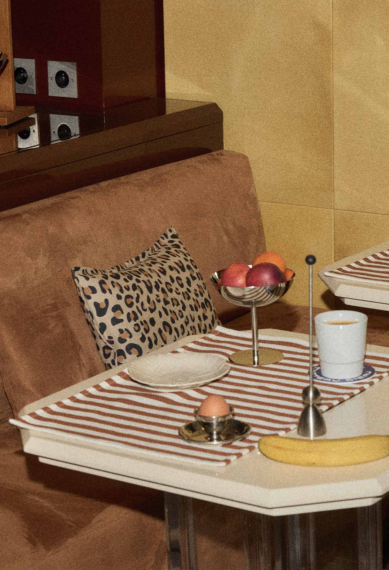 Moka Stripes Cotton Table Set for wholesale on Faire1